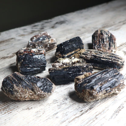 Black Tourmaline with Mica Raw Cluster | Protection, Grounding & Reflective Awareness
