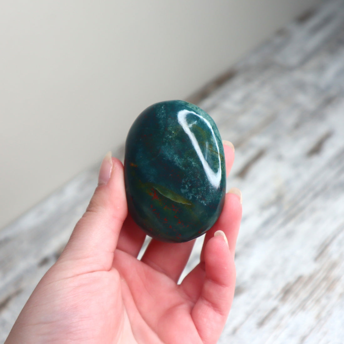 Bloodstone Palm Stone | Strength, Courage &amp; Grounded Vitality