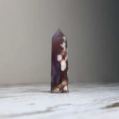 Blue Flower Agate Point | Personal Growth, Inner Peace &amp; Blossoming Potential