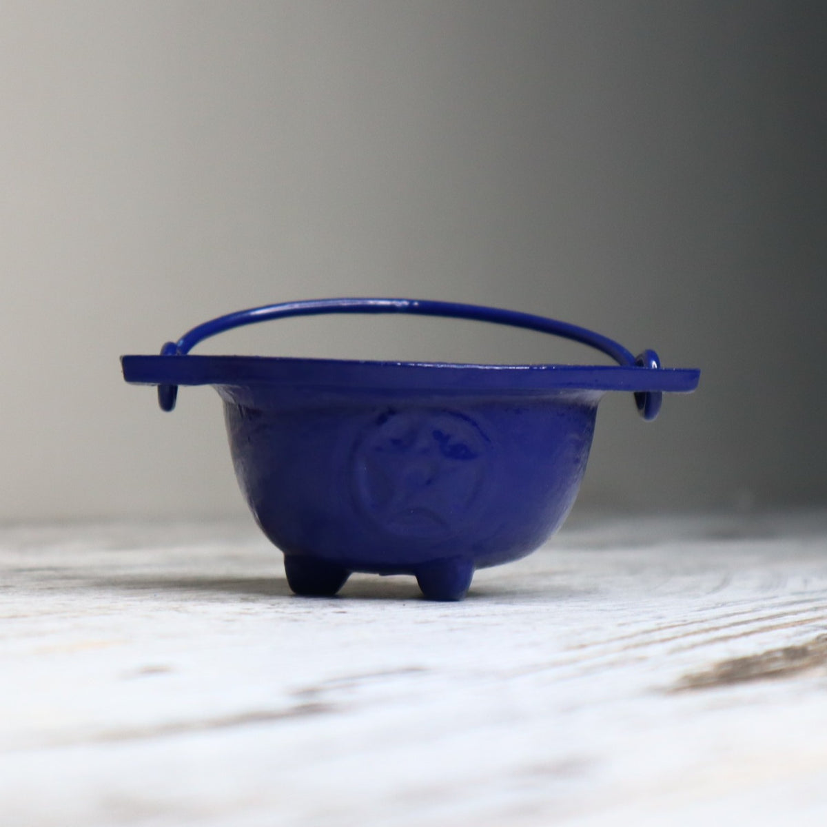 Cast Iron Pentagram Cauldron | Blue | Rituals, Intention &amp; Altar Magic