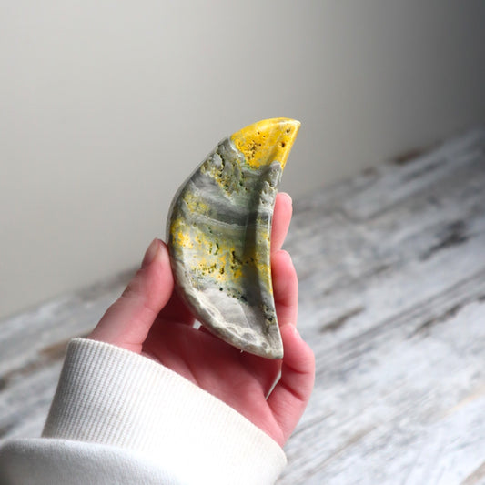 Bumblebee Jasper Mini Moon Bowl | Joyful Energy, Personal Growth & Confidence