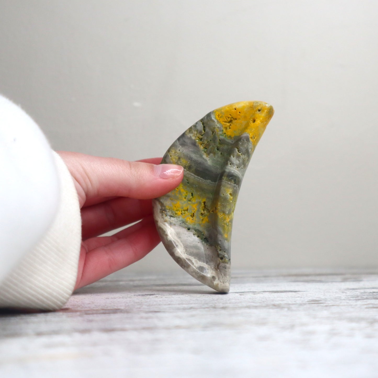 Bumblebee Jasper Mini Moon Bowl | Joyful Energy, Personal Growth & Confidence