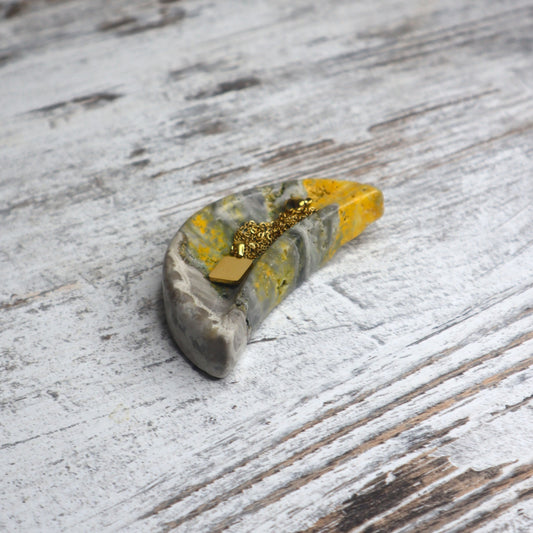 Bumblebee Jasper Mini Moon Bowl | Joyful Energy, Personal Growth & Confidence