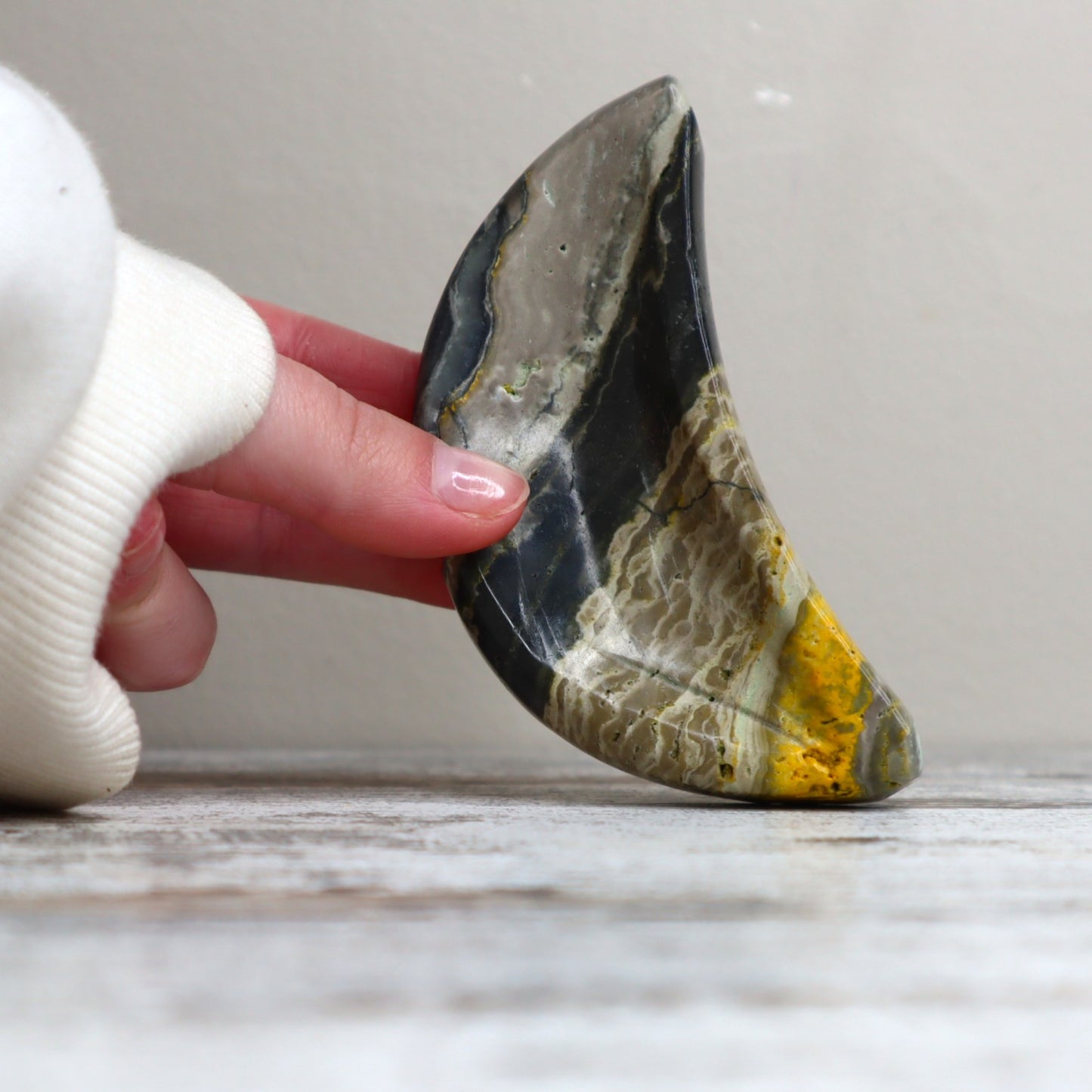 Bumblebee Jasper Mini Moon Bowl | Bold Transformation, Vitality & New Beginnings