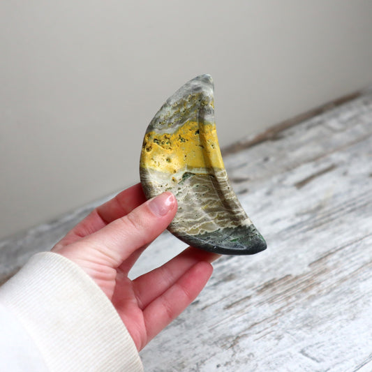 Bumblebee Jasper Mini Moon Bowl | Radiant Confidence, Purpose & Positive Energy
