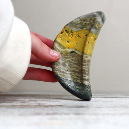 Bumblebee Jasper Mini Moon Bowl | Radiant Confidence, Purpose & Positive Energy