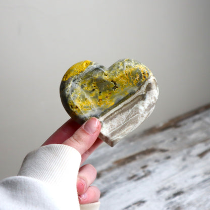 Bumblebee Jasper Heart Bowl | Joyful Courage, Love & New Beginnings