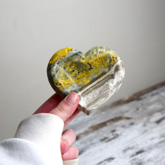 Bumblebee Jasper Heart Bowl | Joyful Courage, Love & New Beginnings