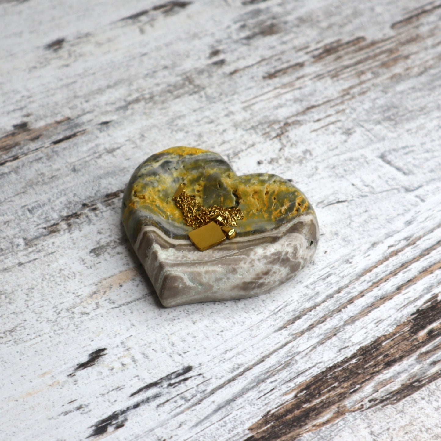Bumblebee Jasper Heart Bowl | Joyful Courage, Love & New Beginnings
