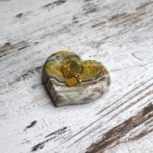Bumblebee Jasper Heart Bowl | Joyful Courage, Love & New Beginnings