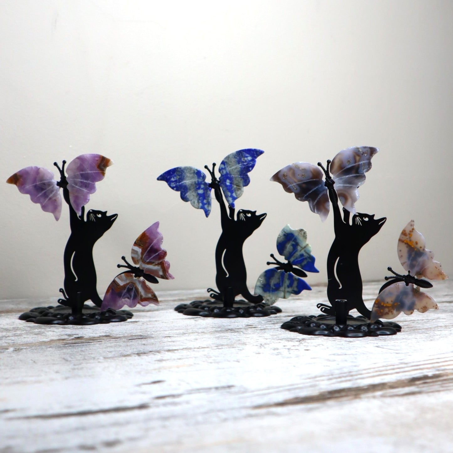 Lapis Lazuli Cat & Butterfly Display | Wisdom, Intuition & Inner Truth