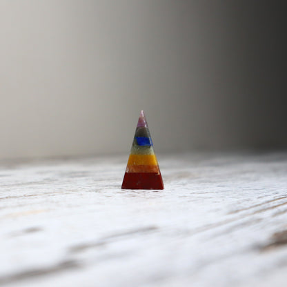 Chakra Bonded Mini Pyramid | Balance, Alignment & Positive Energy