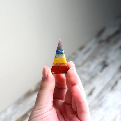 Chakra Bonded Mini Pyramid | Balance, Alignment & Positive Energy