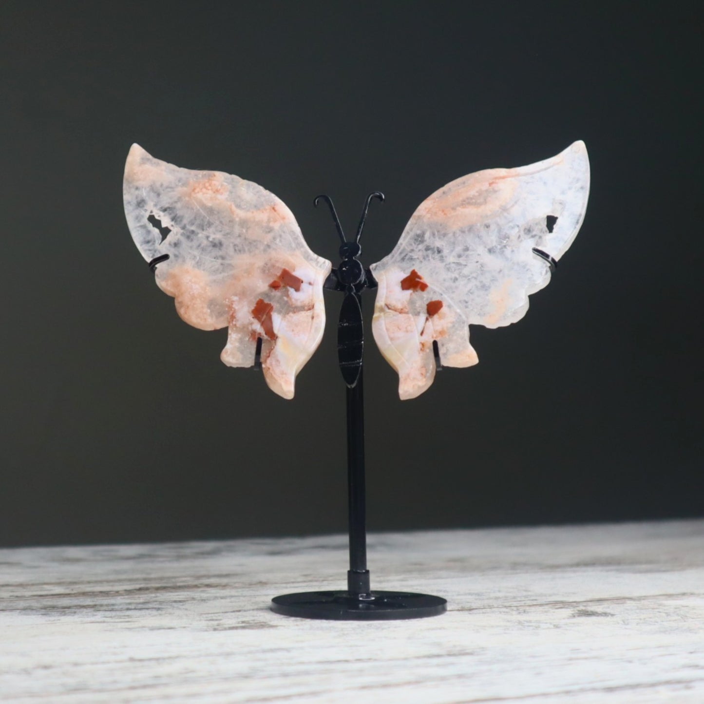 Cherry Blossom Agate Butterfly on Stand | Growth, New Beginnings & Inner Bloom