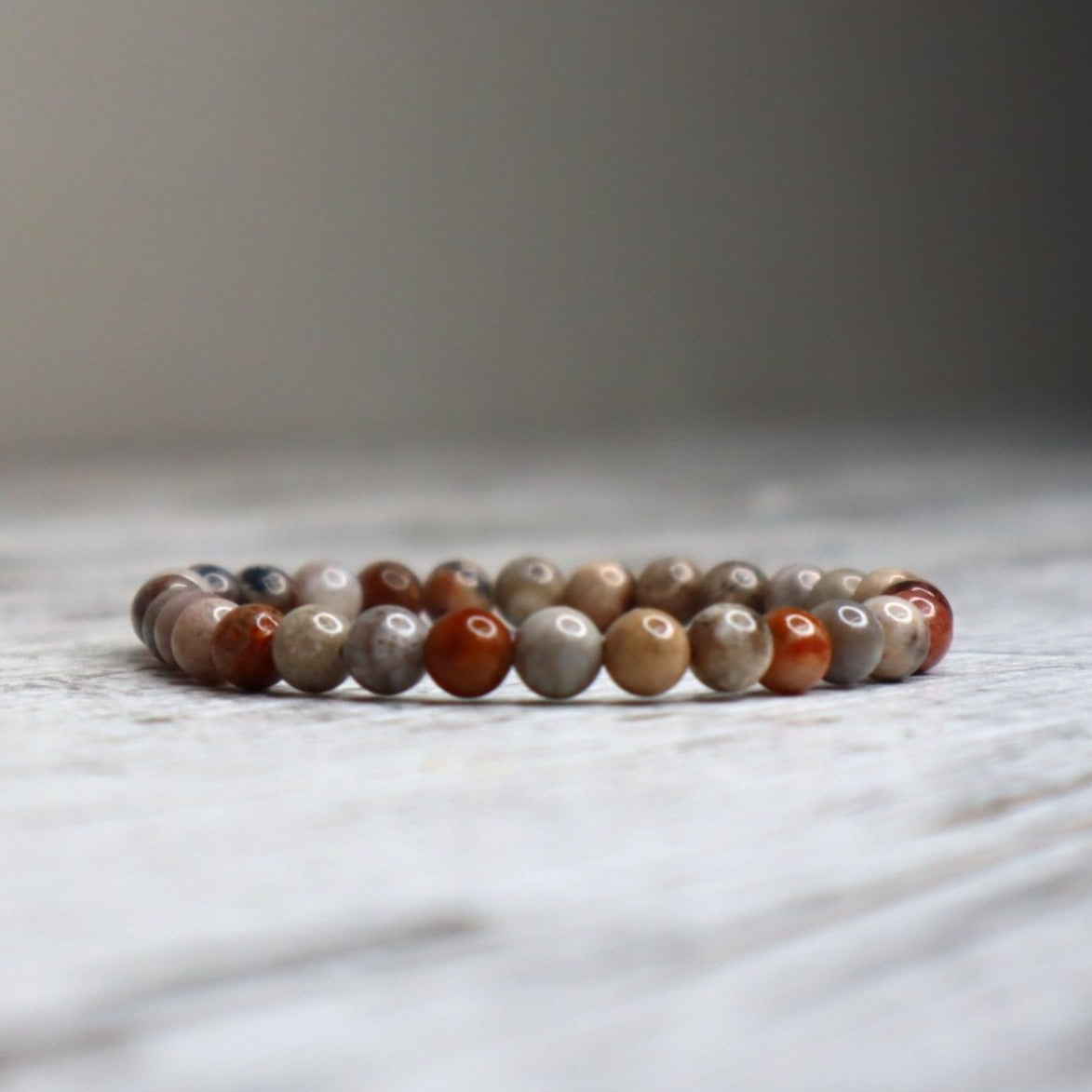 Coral Jasper Bead Bracelet | 6mm | Nurturing, Stability &amp; Emotional Strength
