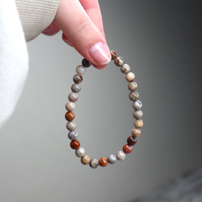 Coral Jasper Bead Bracelet | 6mm | Nurturing, Stability & Emotional Strength