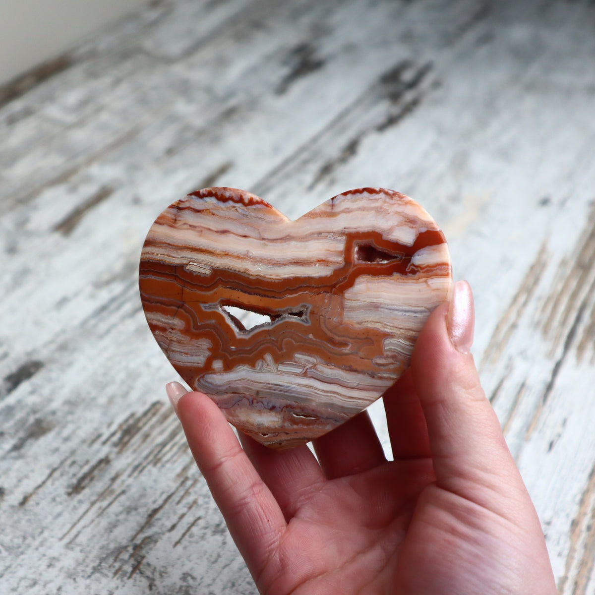 Crazy Lace Agate Heart on Stand | Joy, Stability &amp; Grounded Energy