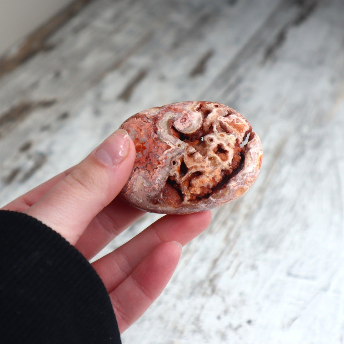 Crazy Lace Agate Druzy Palm Stone | Earth Energy, Protection &amp; Inner Strength