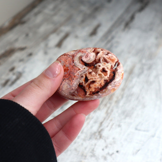 Crazy Lace Agate Druzy Palm Stone | Earth Energy, Protection & Inner Strength