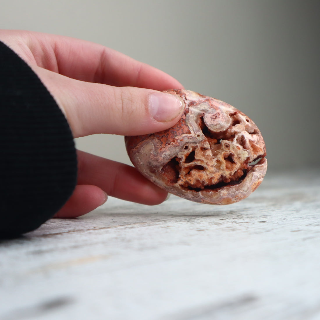 Crazy Lace Agate Druzy Palm Stone | Earth Energy, Protection &amp; Inner Strength
