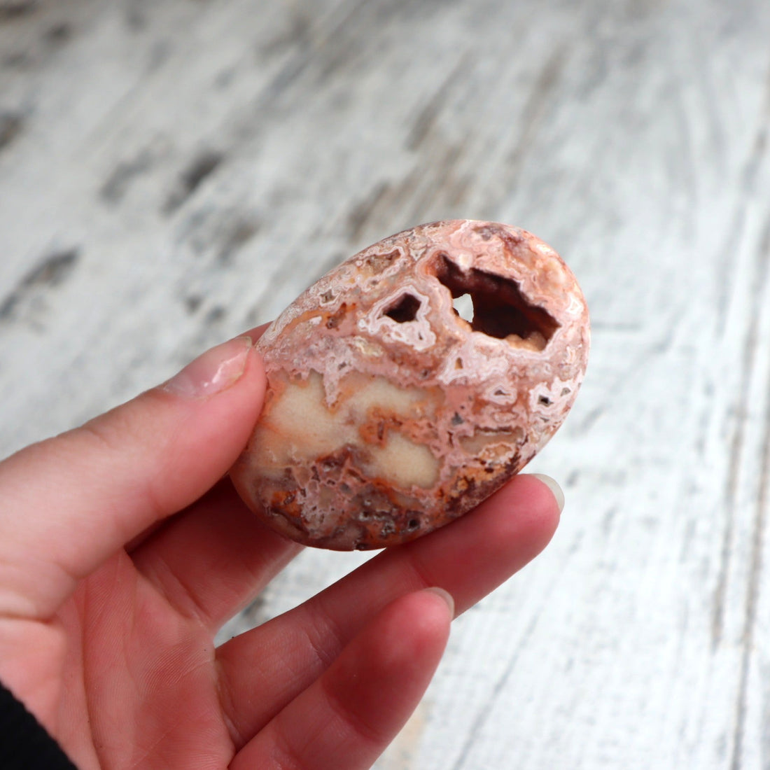 Crazy Lace Agate Druzy Palm Stone | Grounded Clarity, Inner Balance &amp; Gentle Protection