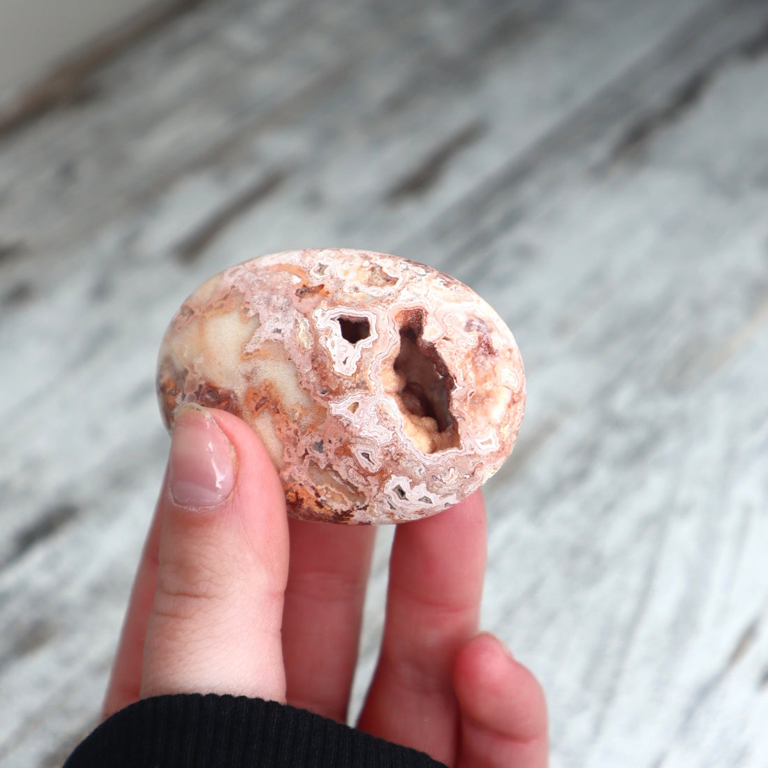 Crazy Lace Agate Druzy Palm Stone | Grounded Clarity, Inner Balance &amp; Gentle Protection