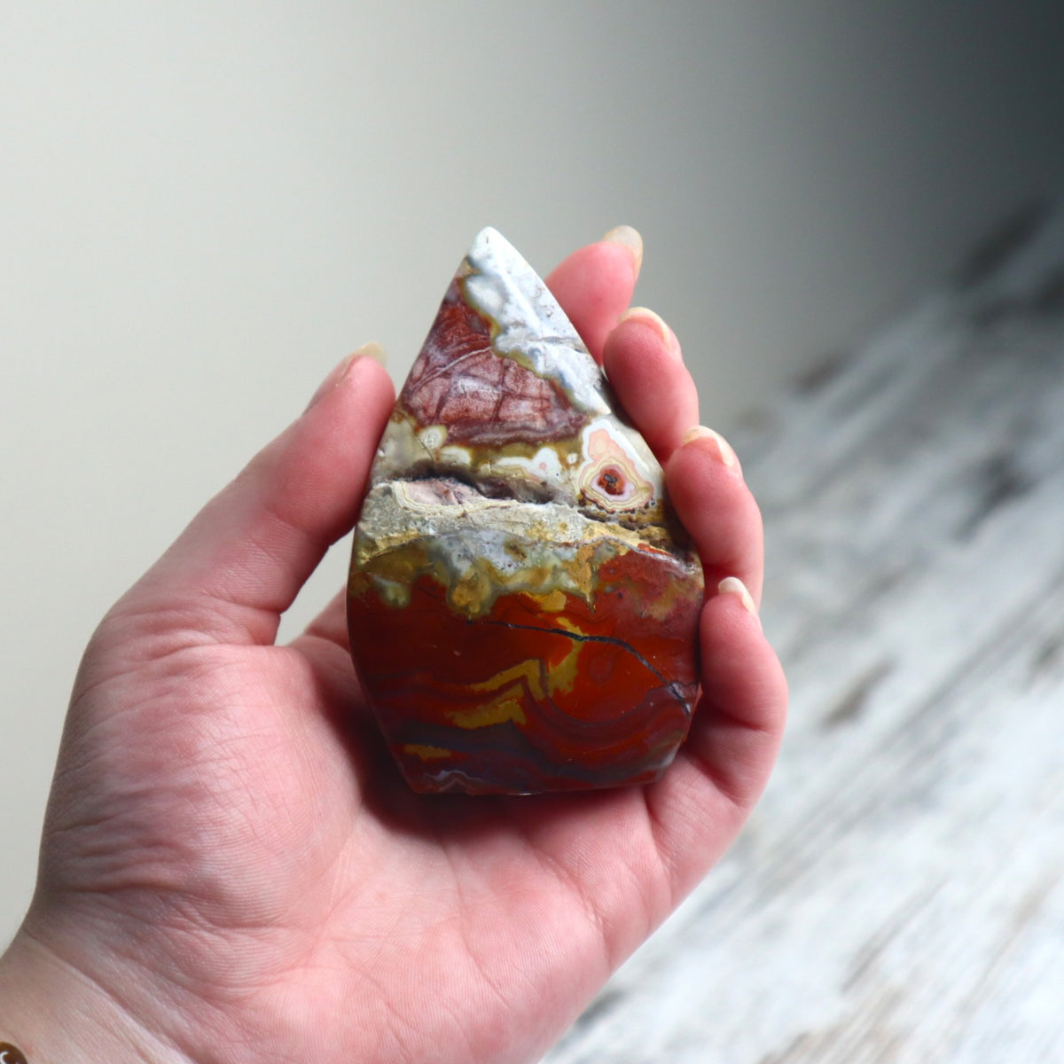 Crazy Lace Agate Tear Drop | Grounding, Vitality &amp; Emotional Balance