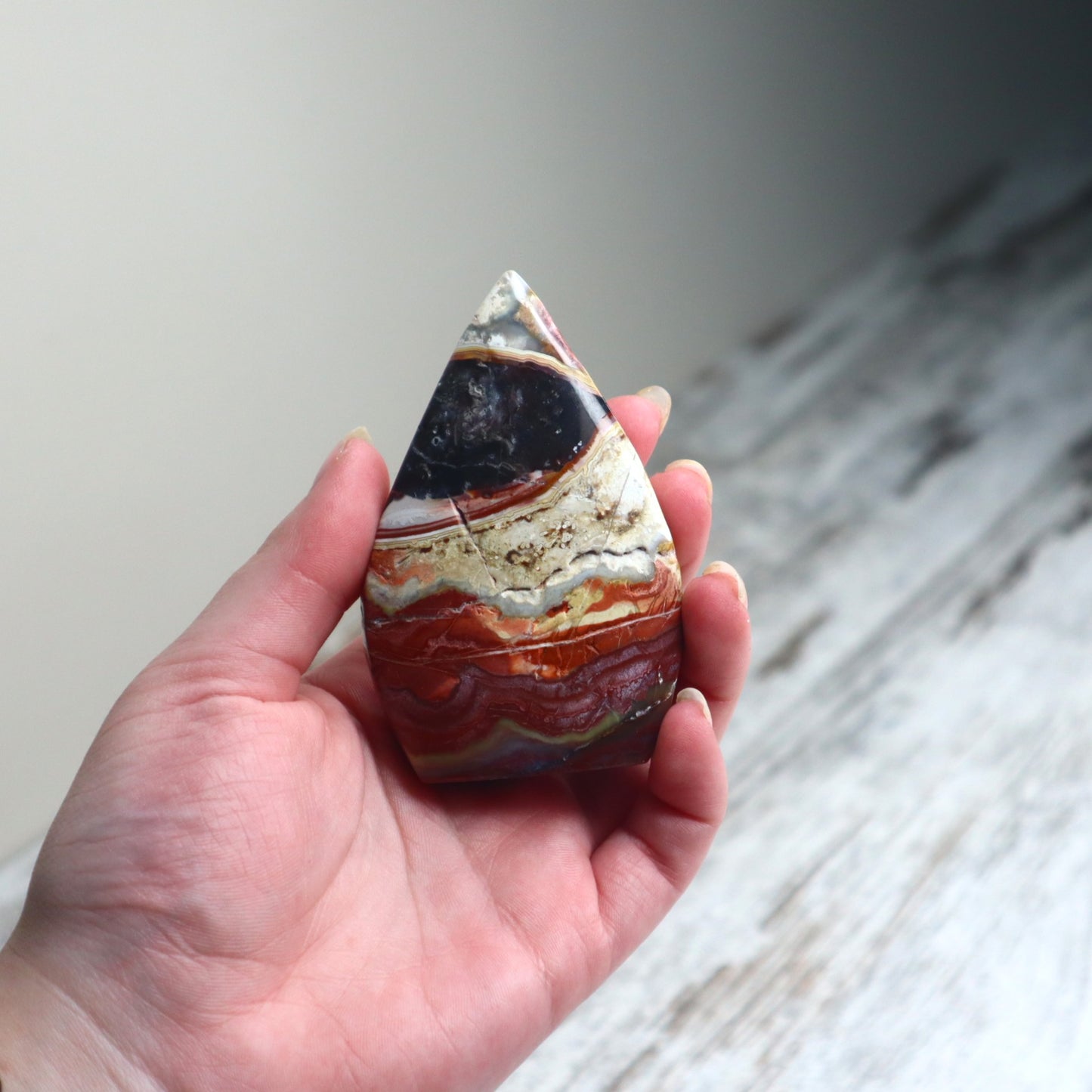 Crazy Lace Agate Tear Drop | Grounding, Vitality & Emotional Balance