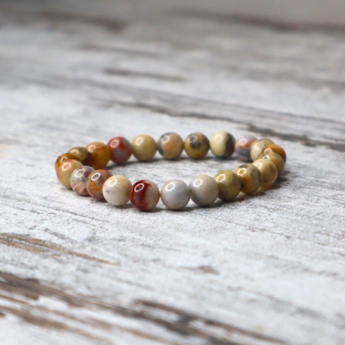 Crazy Lace Agate Bead Bracelet | 8mm | Joy, Balance &amp; Uplifting Energy