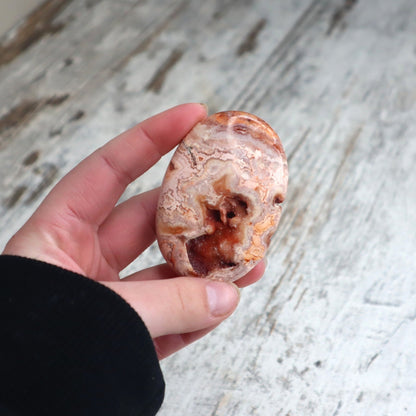 Crazy Lace Agate Druzy Palm Stone | Joy, Grounding & Gentle Energy Renewal