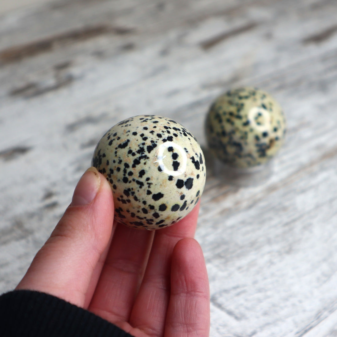 Dalmatian Jasper Sphere | Joy, Grounding &amp; Playful Protection