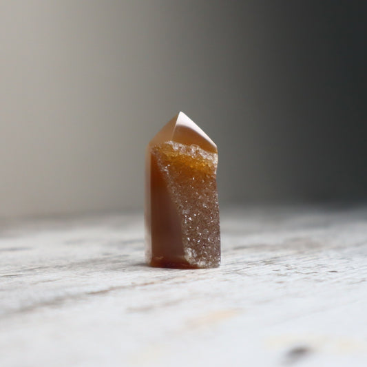 Druzy Honey Agate Tower | Warmth + Grounded Optimism