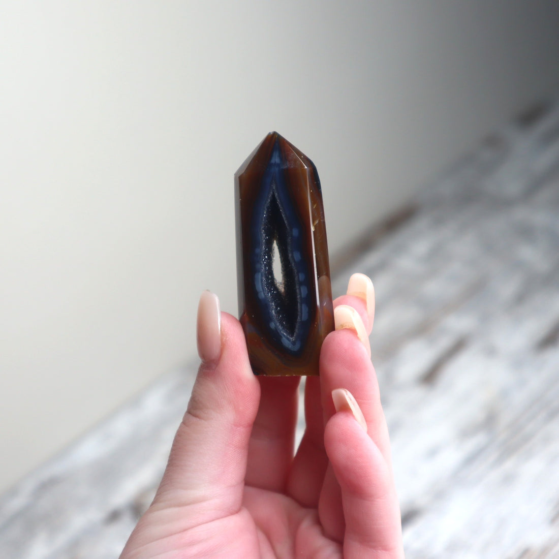 Druzy Midnight Agate Tower | Intuition + Protective Balance