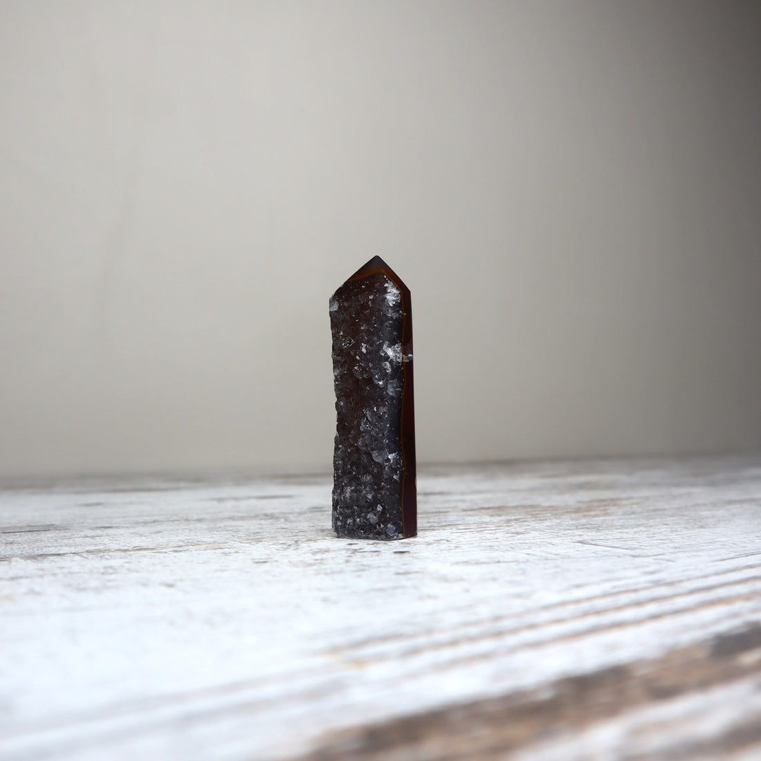 Druzy Smokey Agate Tower | Inner Strength + Soothing Grounding