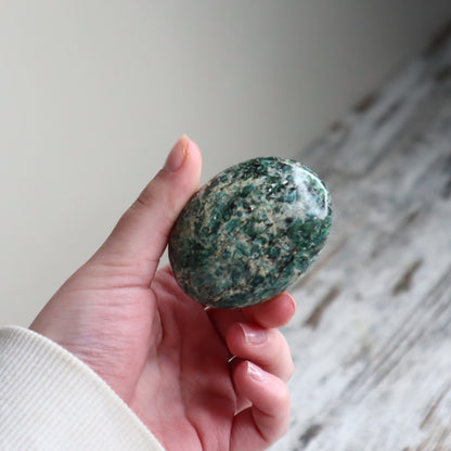 Emerald in Matrix Palm Stone | Love, Abundance &amp; Heart Wisdom