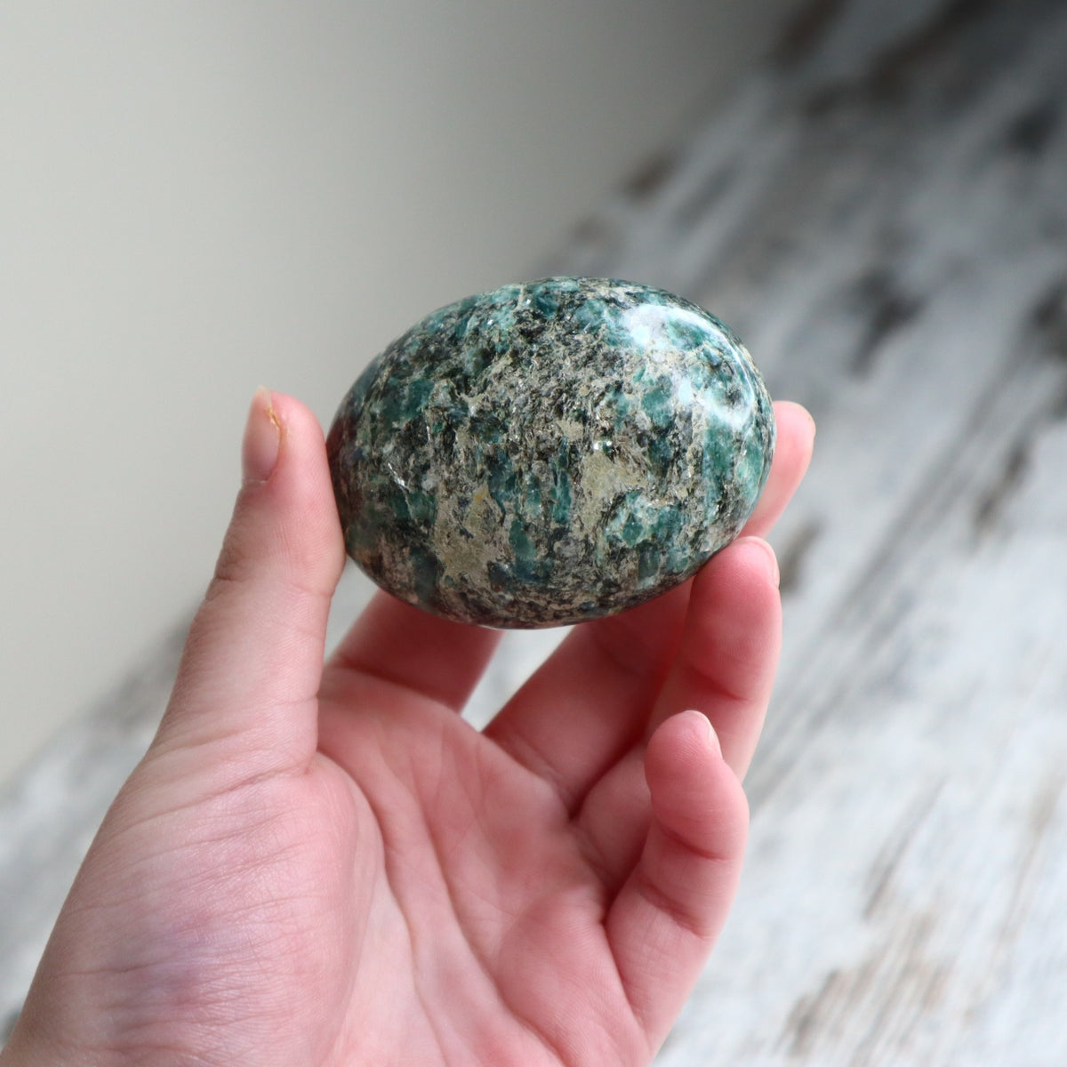 Emerald in Matrix Palm Stone | Love, Abundance &amp; Heart Wisdom