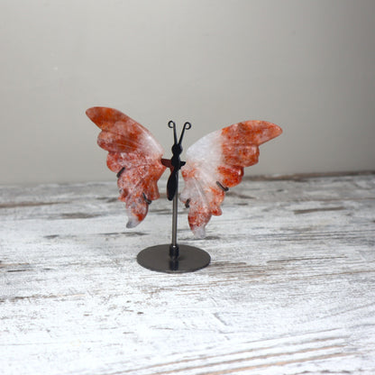 Fire Quartz Butterfly on Stand | Vitality, Courage & Inspired Action