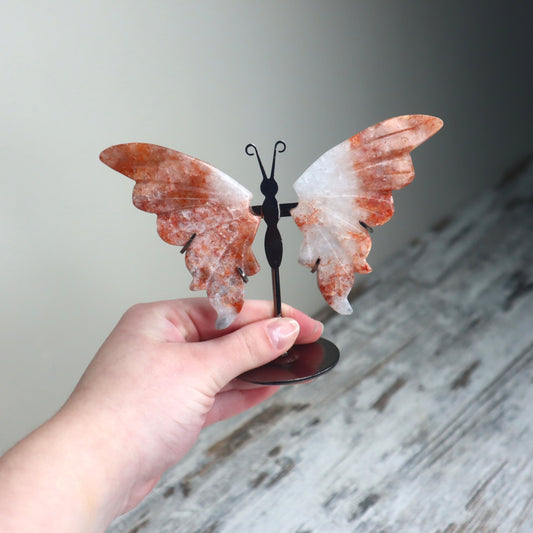 Fire Quartz Butterfly on Stand | Vitality, Courage & Inspired Action