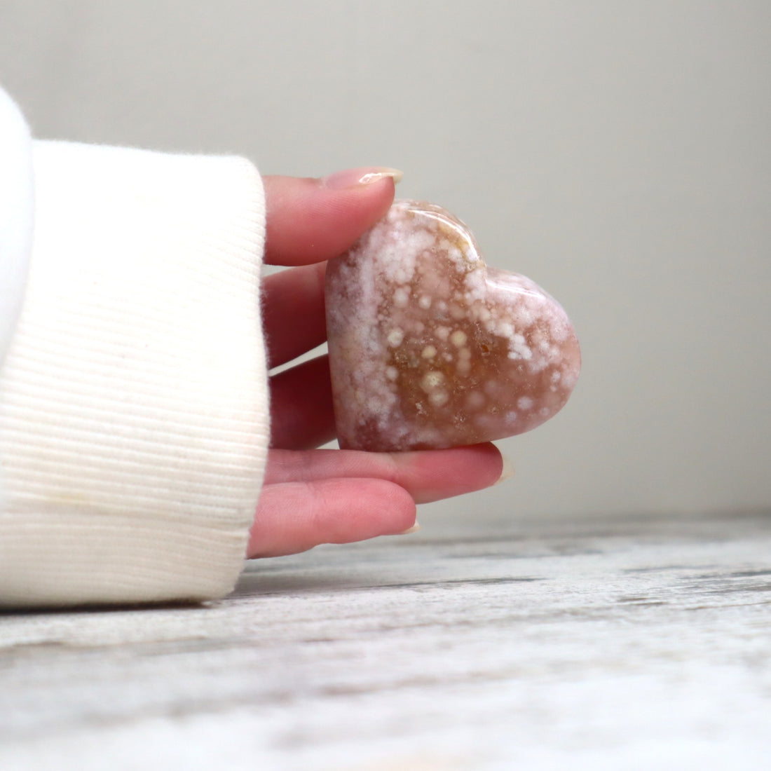 Flower Agate Heart | Growth, Self-Discovery &amp; Blooming Potential