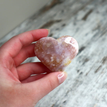 Flower Agate Heart | Growth, Self-Discovery & Blooming Potential