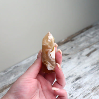 Flower Agate Point | Inner Bloom, Confidence & Joy