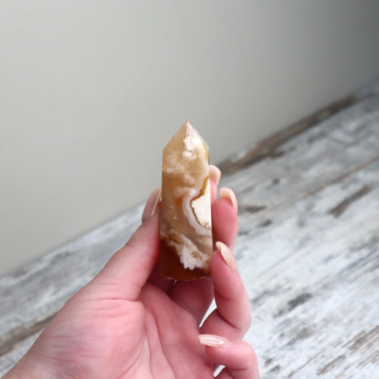 Flower Agate Point | Inner Bloom, Confidence & Joy