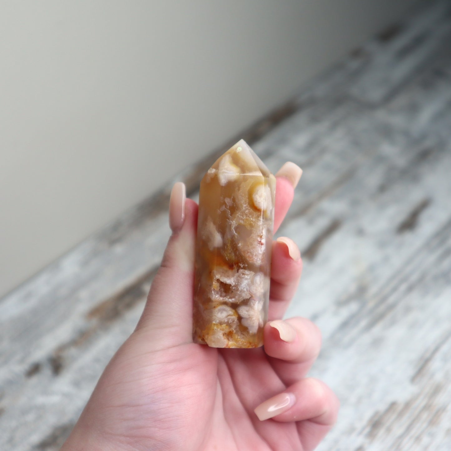 Flower Agate Point | Emotional Healing, Growth & Possibility