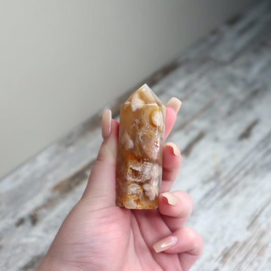 Flower Agate Point | Emotional Healing, Growth & Possibility