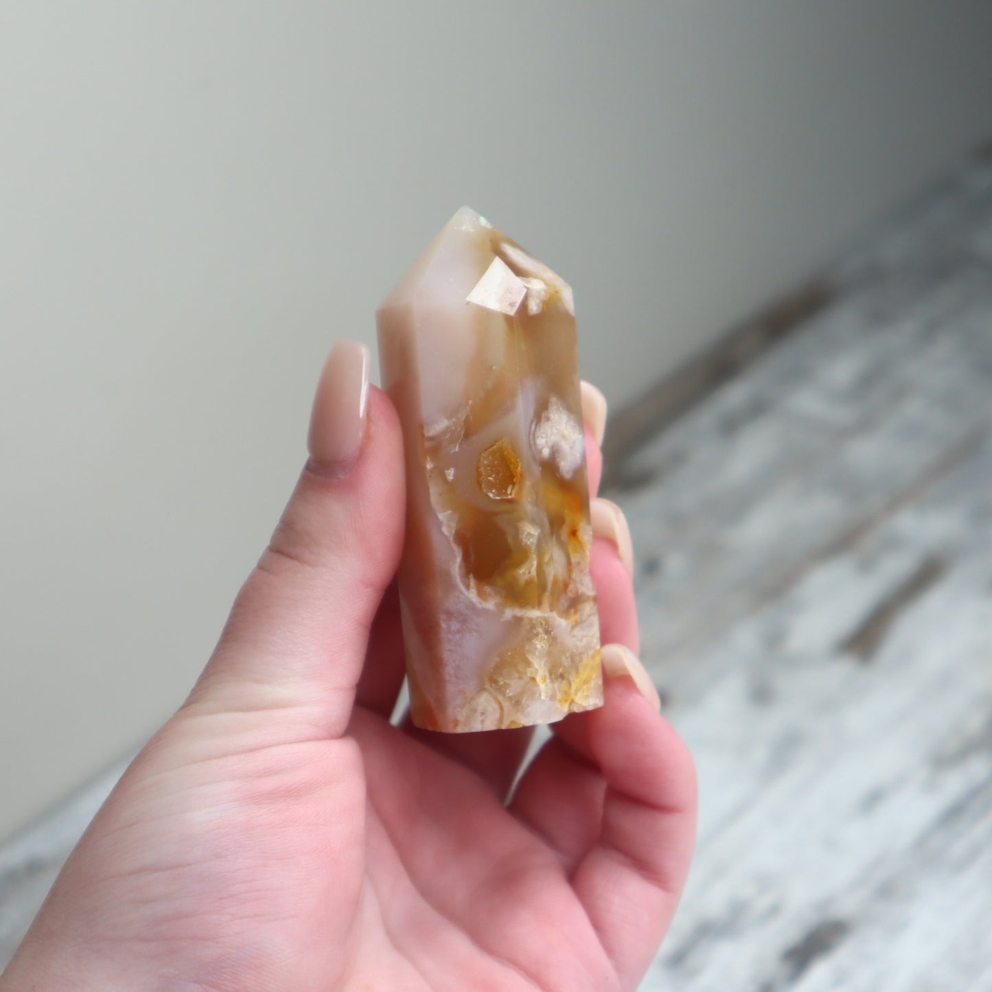 Flower Agate Point | Emotional Healing, Growth & Possibility