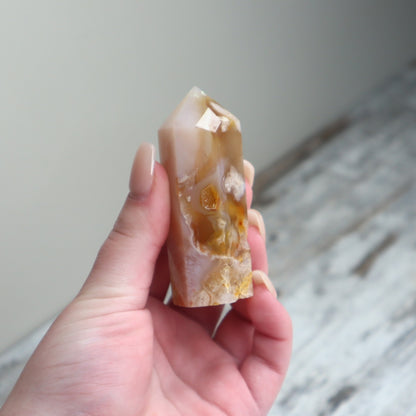 Flower Agate Point | Emotional Healing, Growth & Possibility