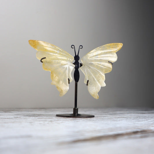 Golden Healer Butterfly on Stand | Transformation, Joy & Inner Light