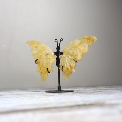 Golden Healer Butterfly on Stand | Transformation, Joy & Inner Light