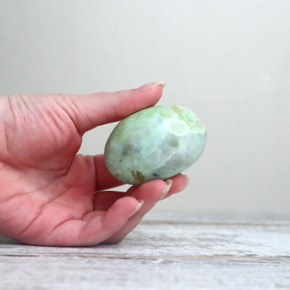 Green Moonstone (Garnierite) Palm Stone | Emotional Balance, Intuition & Gentle Renewal