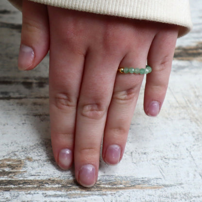 Green Aventurine Beaded Ring | Abundance, Luck &amp; New Beginnings